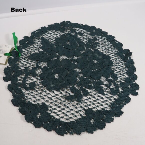 Heritage Lace dark Hunter Green Victorian Rose Lace Doily 11" St Patrickrick - Picture 3 of 7